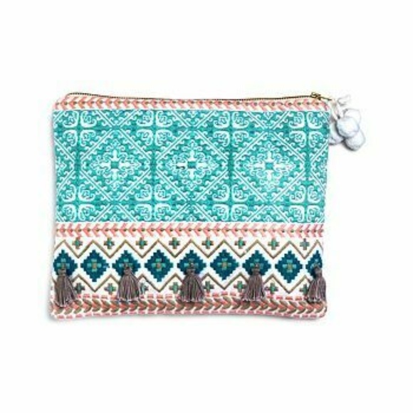Sky Handbags - Sky Camila 100% Cotton Embroidered 10.5"x8" Pouch